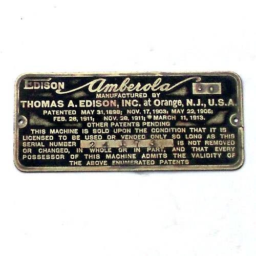 Antique Plate--Amberola