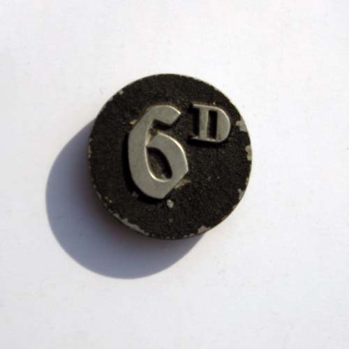 Mills Coin Denomination Button--English 6D