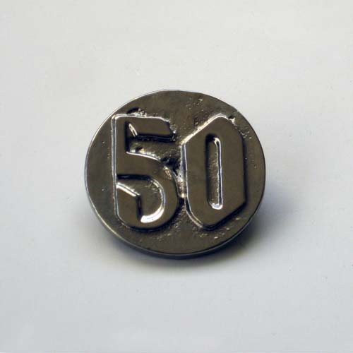 Mills Coin Denomination Button 50 Cent