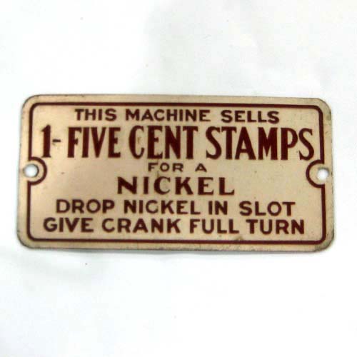 Etched Placard For Stamp Machine